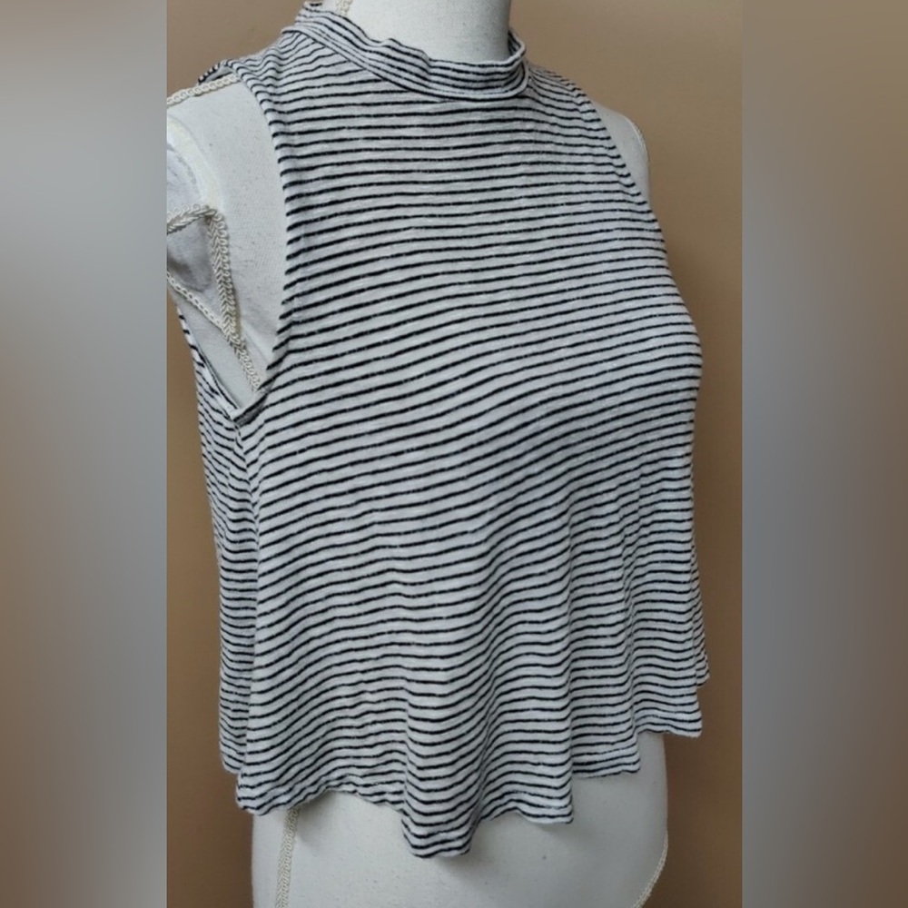 Alya Black and Gray Striped Top